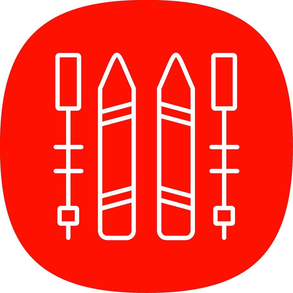 ski ligne courbe icône conception vecteur
