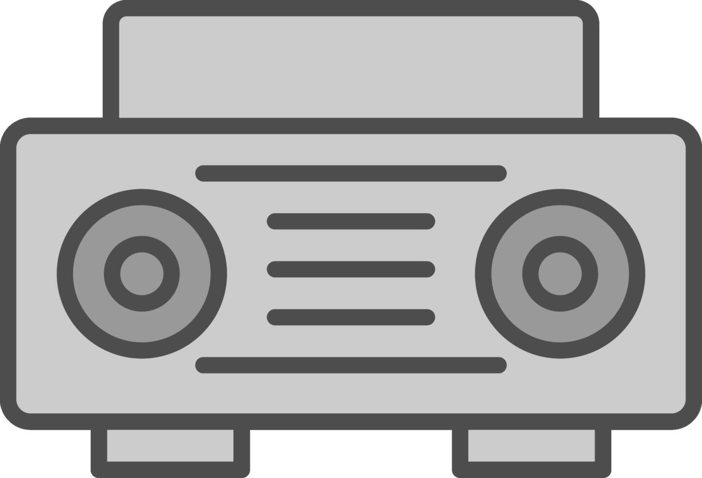 radio ligne rempli niveaux de gris icône conception vecteur