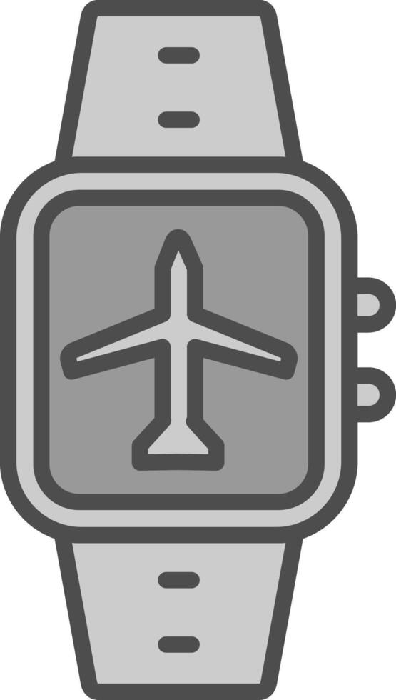 avion mode ligne rempli niveaux de gris icône conception vecteur