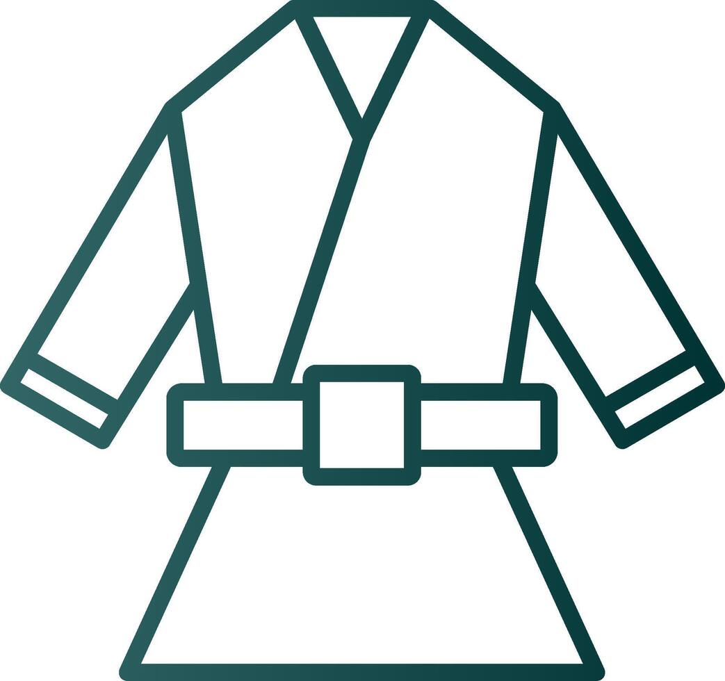 icône de dégradé de ligne kimono vecteur