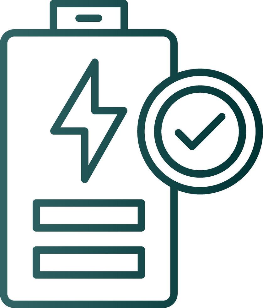 icône de dégradé de ligne de batterie vecteur