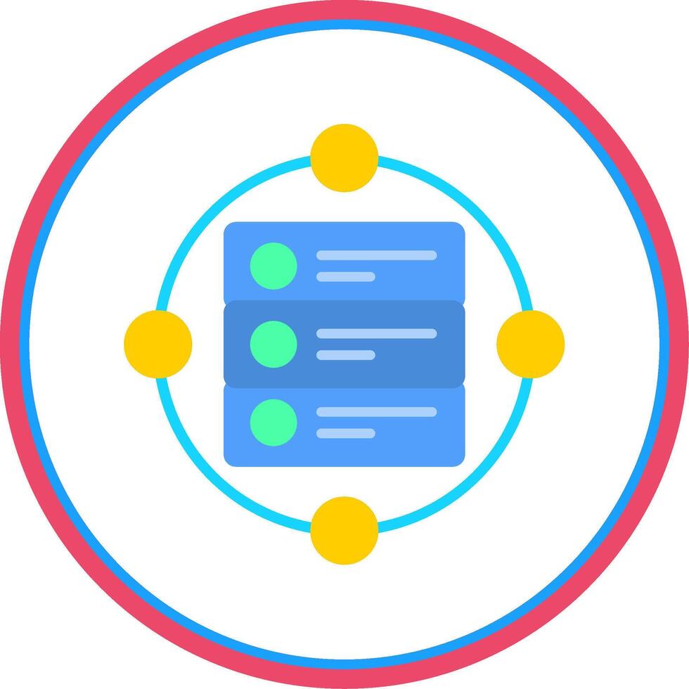 Les données couler plat cercle icône vecteur