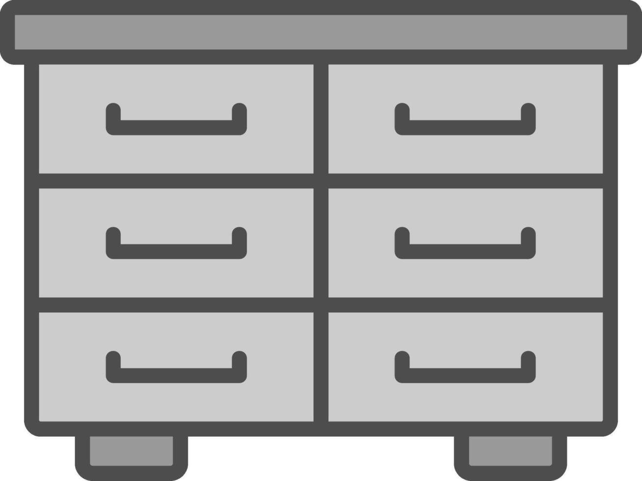 cabinet ligne rempli niveaux de gris icône conception vecteur