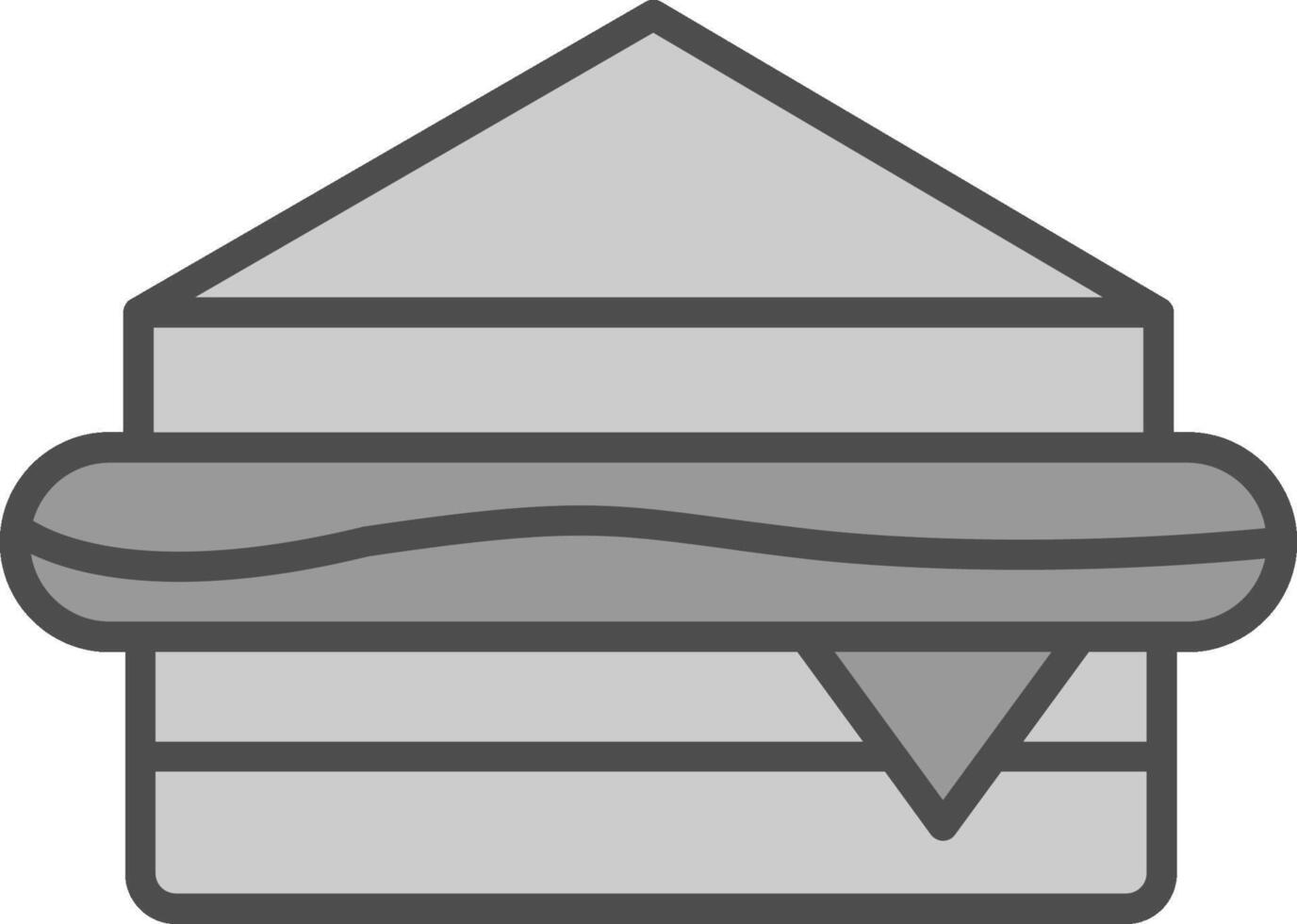 sandwich ligne rempli niveaux de gris icône conception vecteur