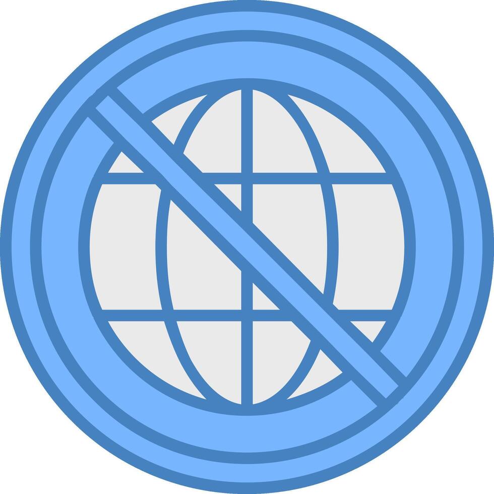 interdit signe ligne rempli bleu icône vecteur