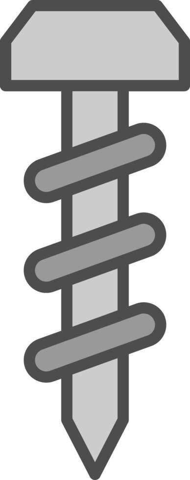 vis ligne rempli niveaux de gris icône conception vecteur