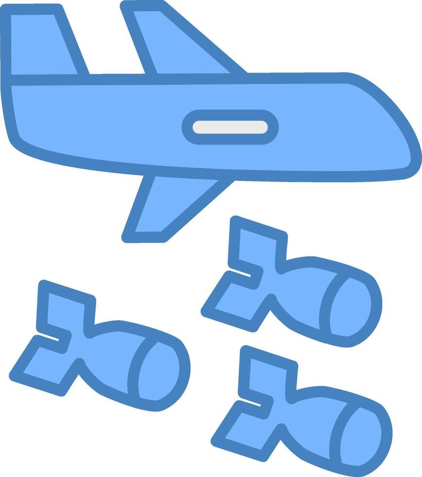 bombardier ligne rempli bleu icône vecteur