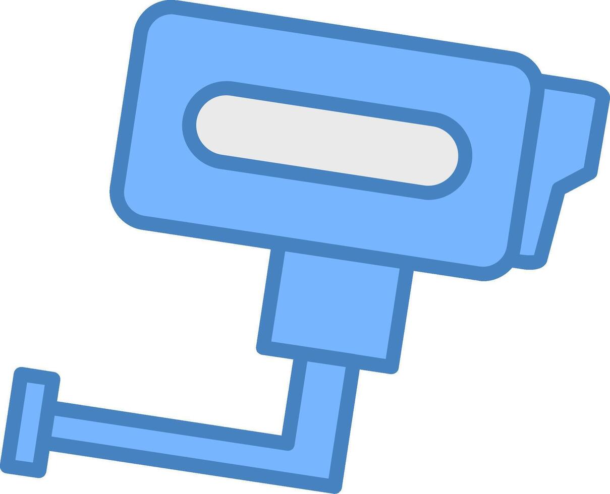 vidéosurveillance ligne rempli bleu icône vecteur