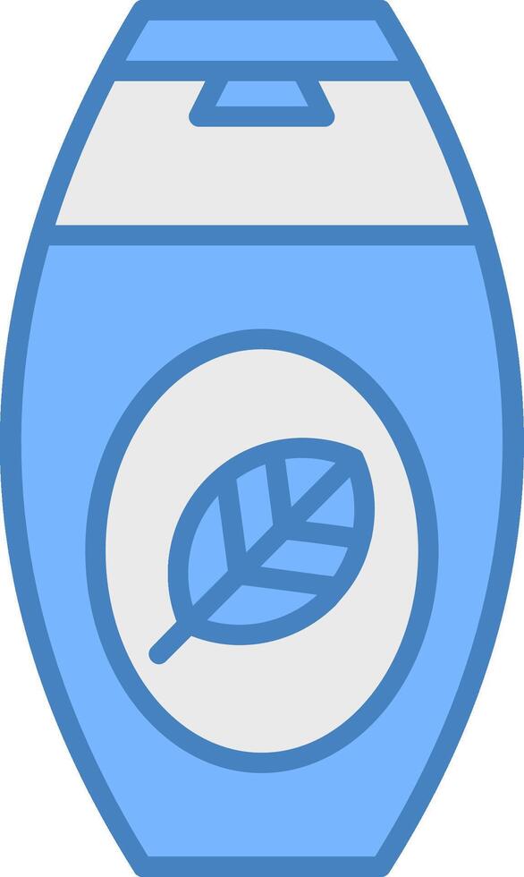 shampooing ligne rempli bleu icône vecteur