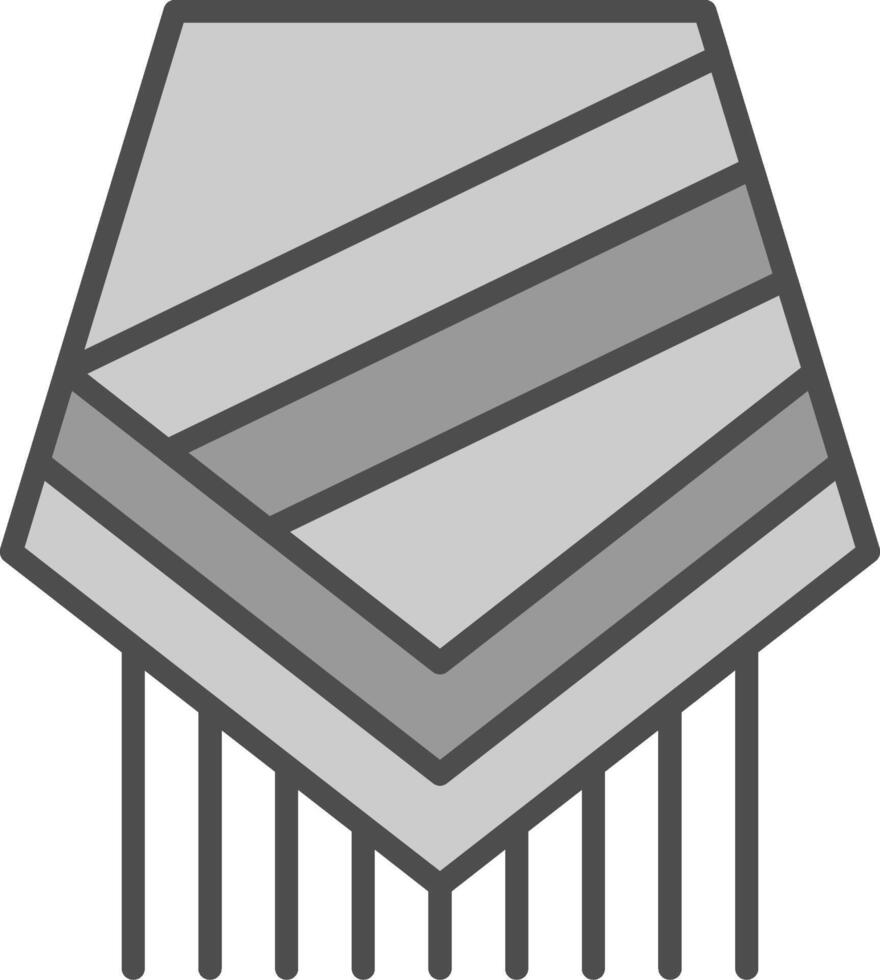 poncho ligne rempli niveaux de gris icône conception vecteur