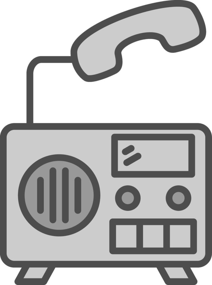 radio ligne rempli niveaux de gris icône conception vecteur