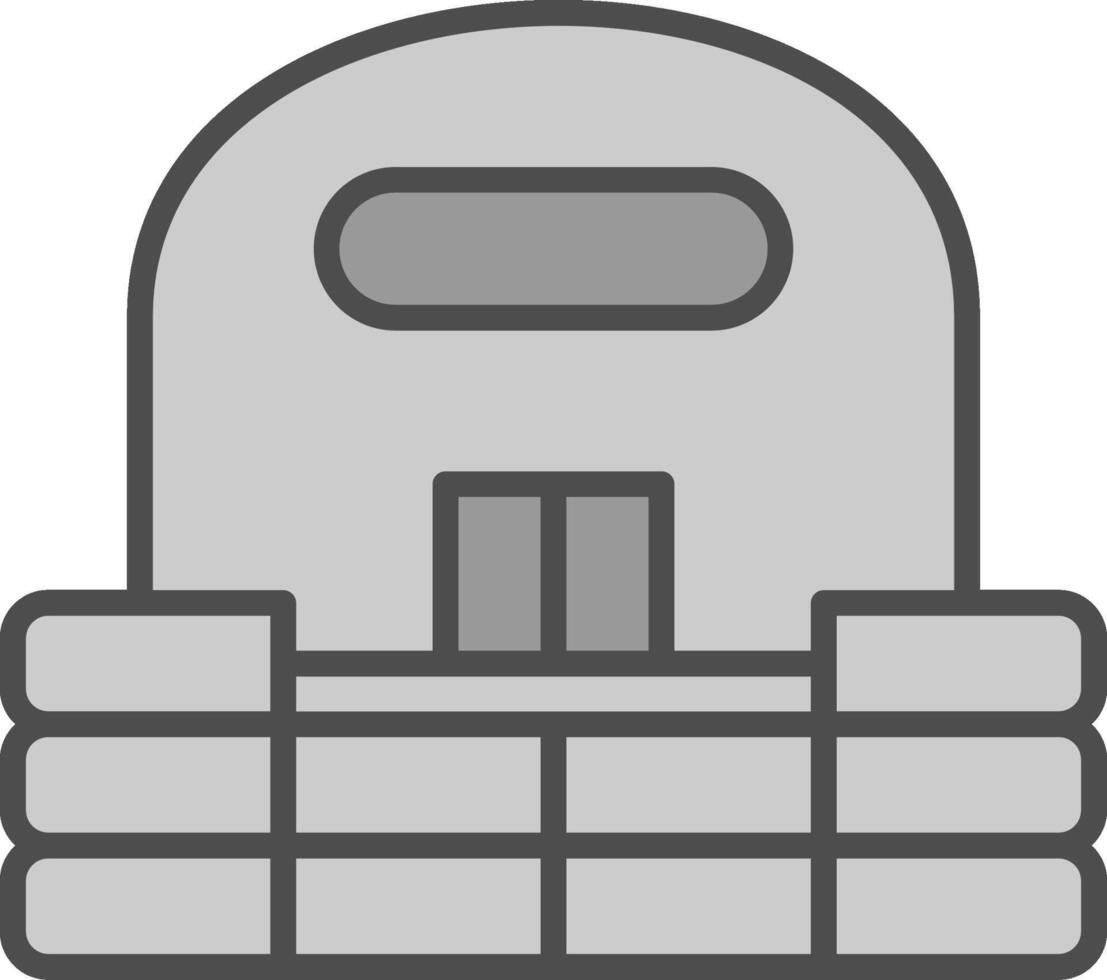 bunker ligne rempli niveaux de gris icône conception vecteur