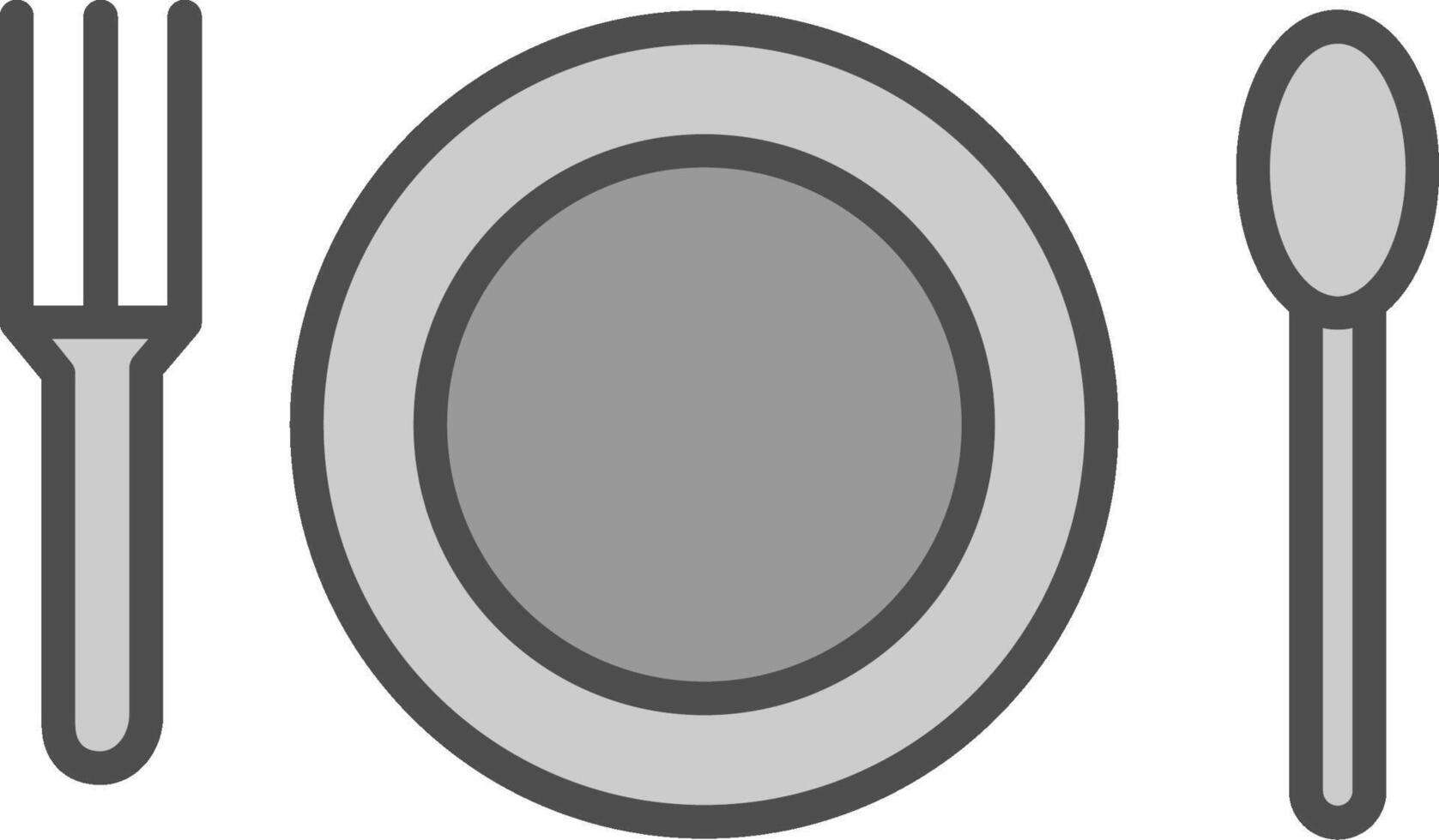 coutellerie ligne rempli niveaux de gris icône conception vecteur