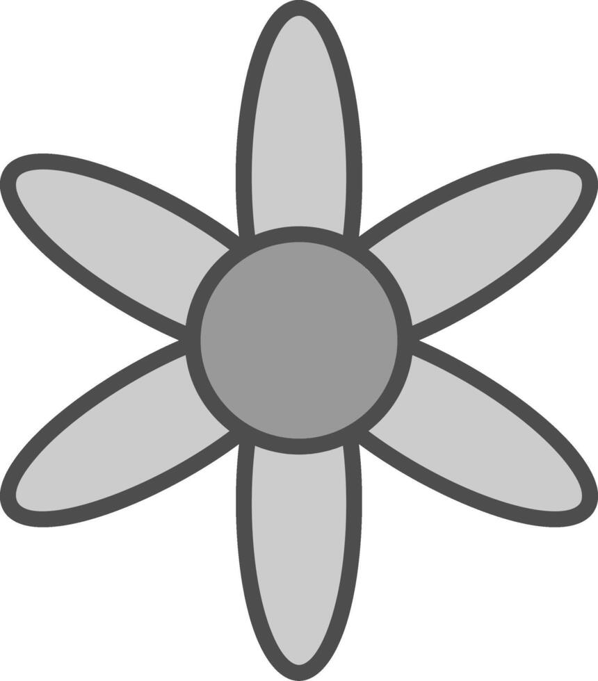 amaryllis ligne rempli niveaux de gris icône conception vecteur