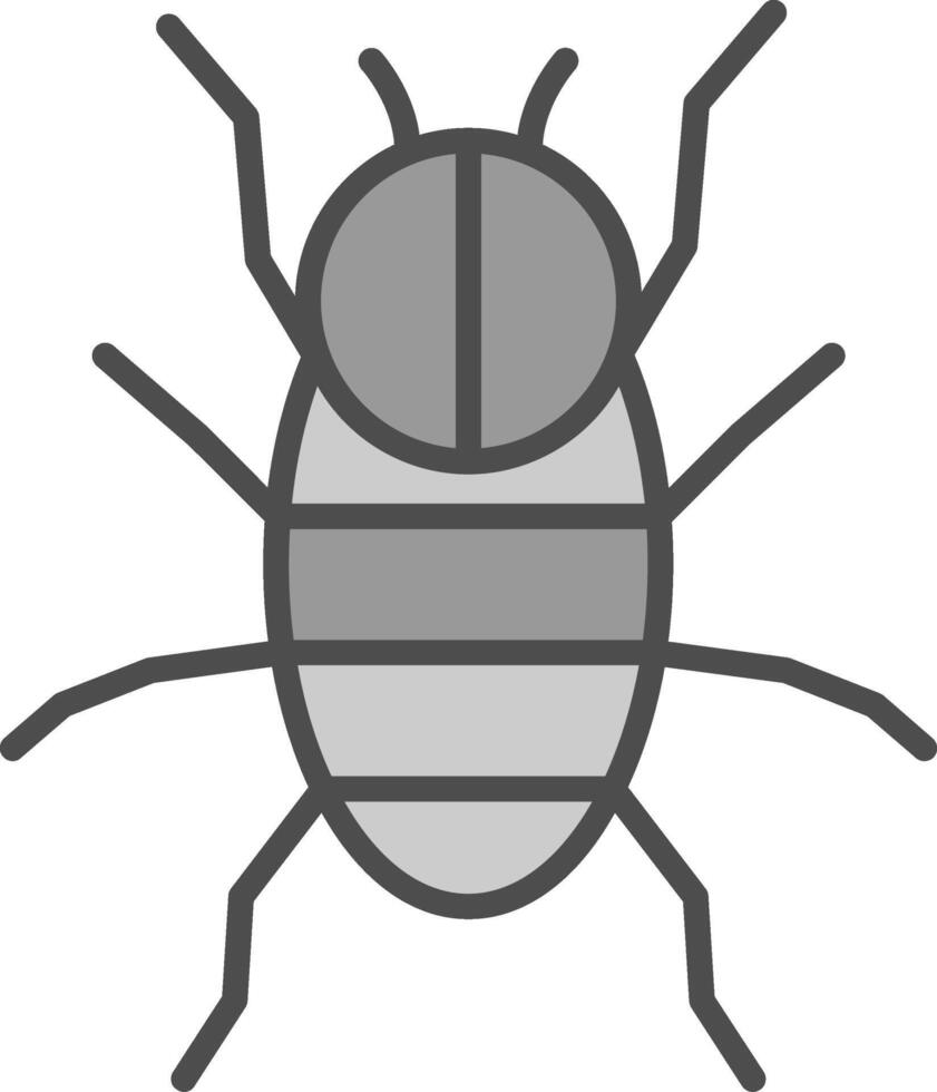 araignée ligne rempli niveaux de gris icône conception vecteur