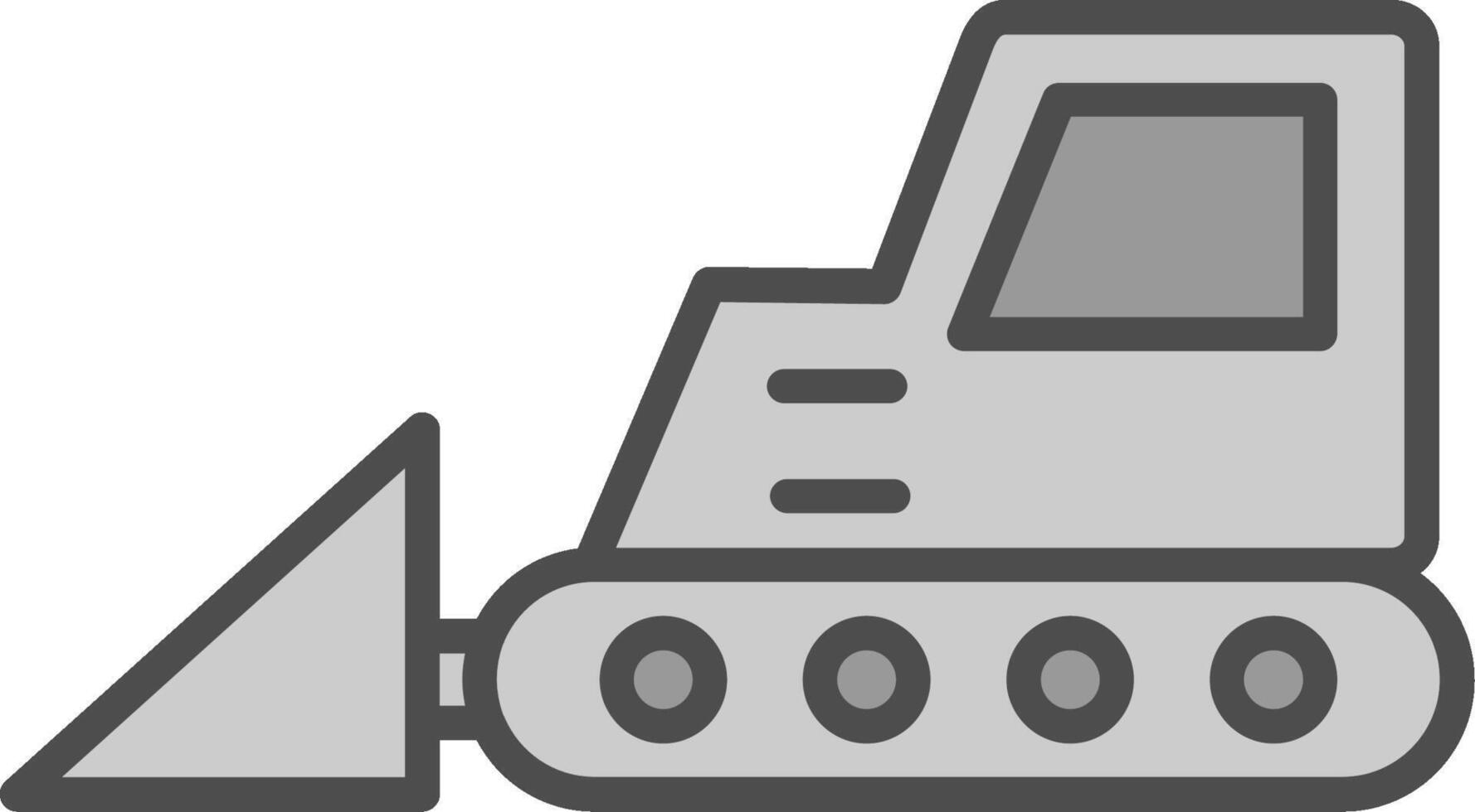 bulldozer ligne rempli niveaux de gris icône conception vecteur
