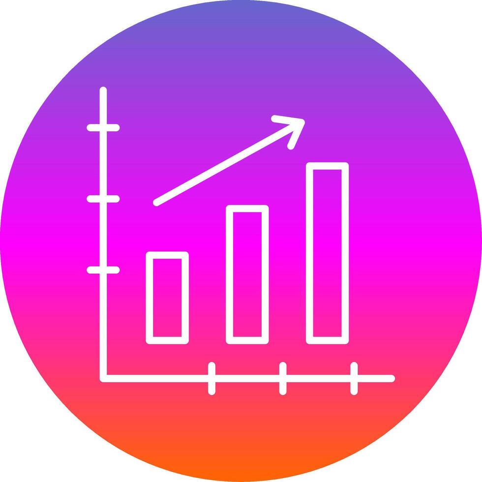bar graphique ligne pente cercle icône vecteur