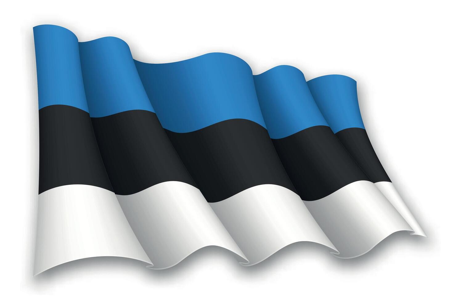 réaliste agitant drapeau de Estonie vecteur