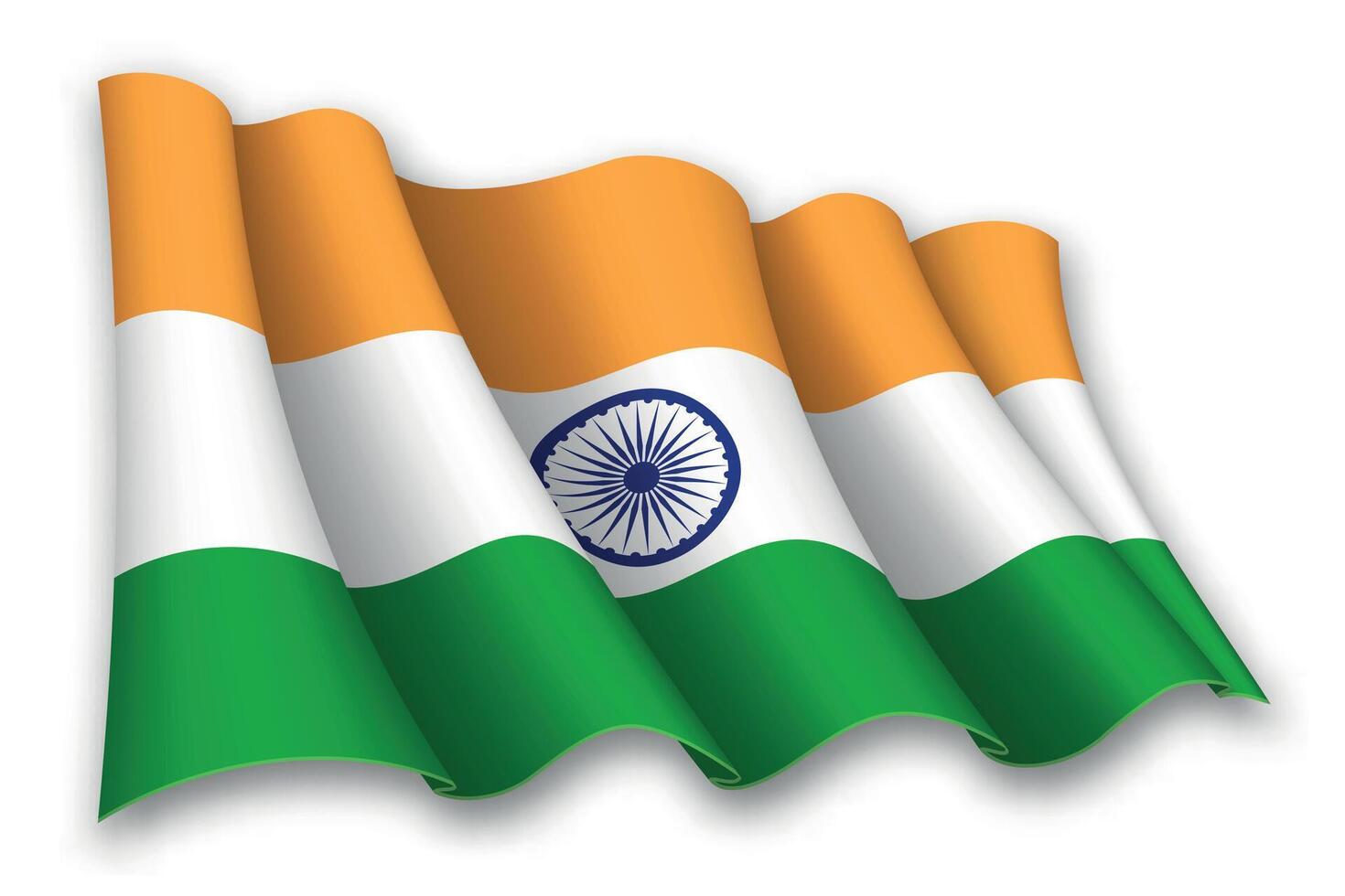 réaliste agitant drapeau de Inde vecteur