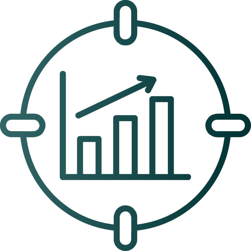 icône de gradient de ligne d'analyse de données vecteur