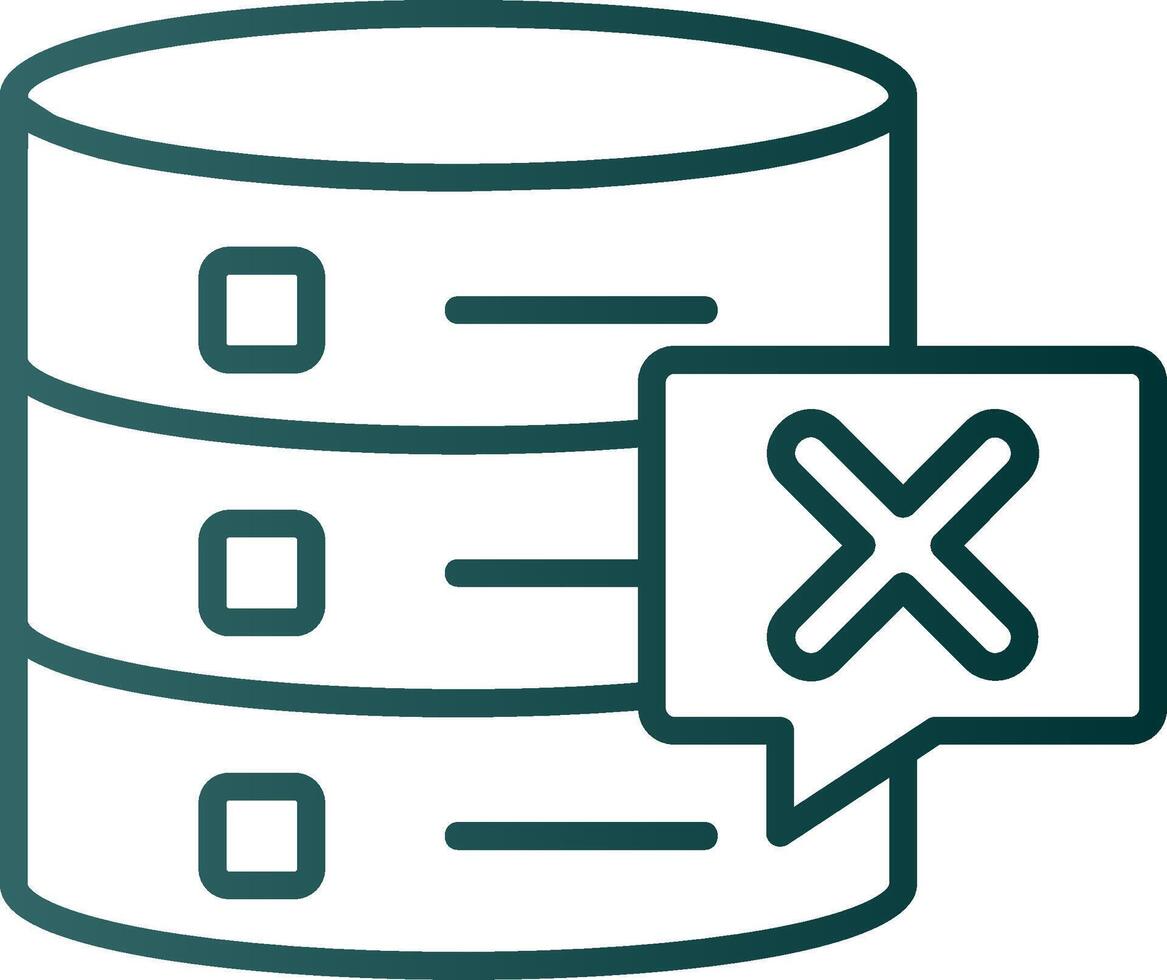 supprimer base de données ligne pente icône vecteur