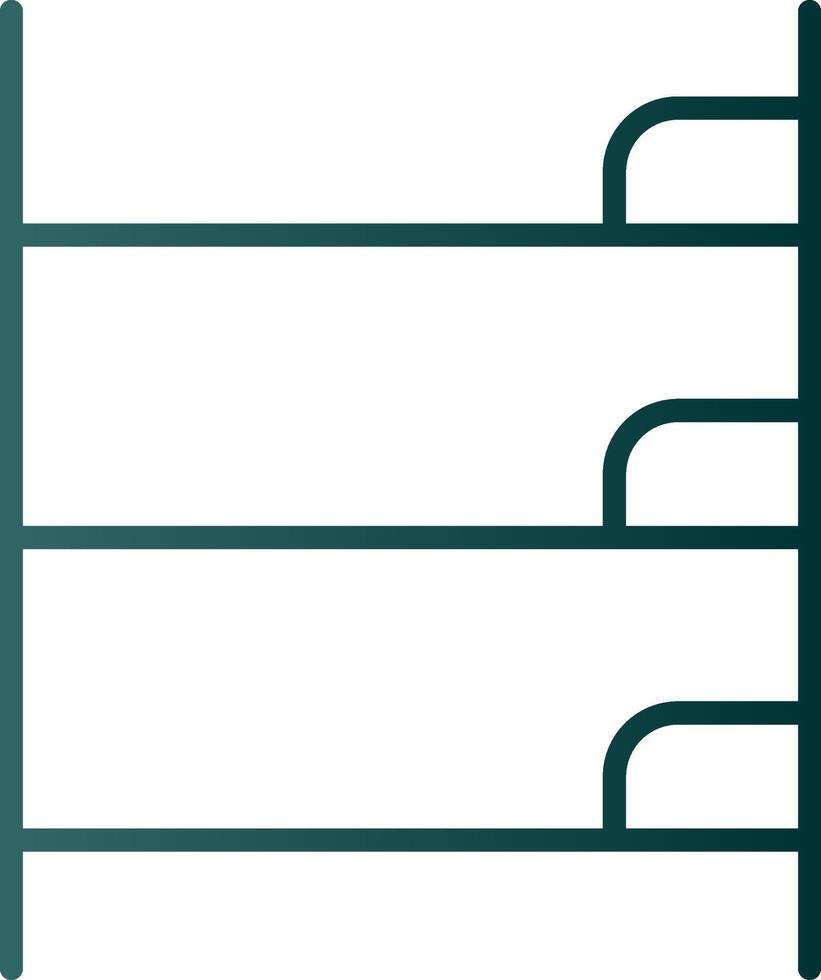 icône de gradient de ligne de lit superposé vecteur
