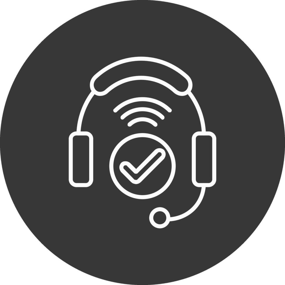 écouteurs ligne inversé icône conception vecteur