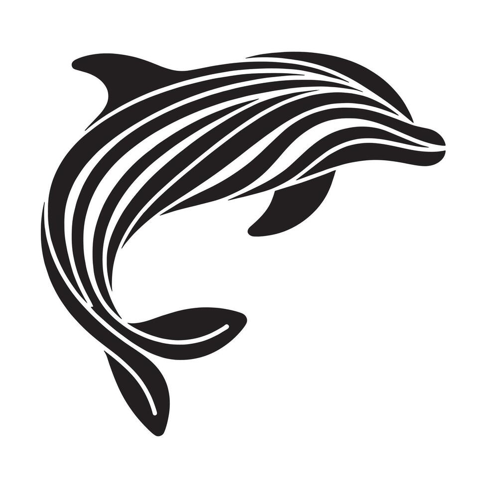 tribal modèle dauphin contour illustration vecteur