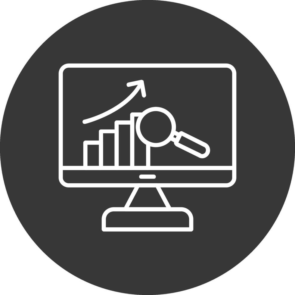 Les données une analyse ligne inversé icône conception vecteur