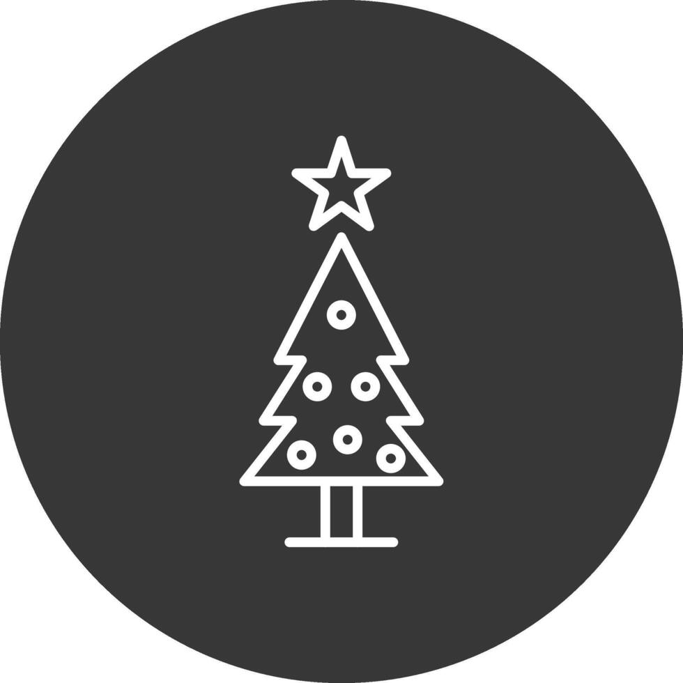Noël arbre ligne inversé icône conception vecteur