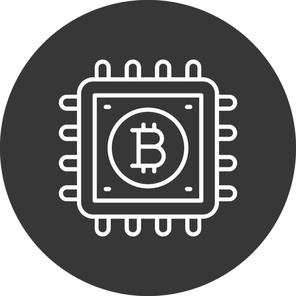 bitcoin processus ligne inversé icône conception vecteur