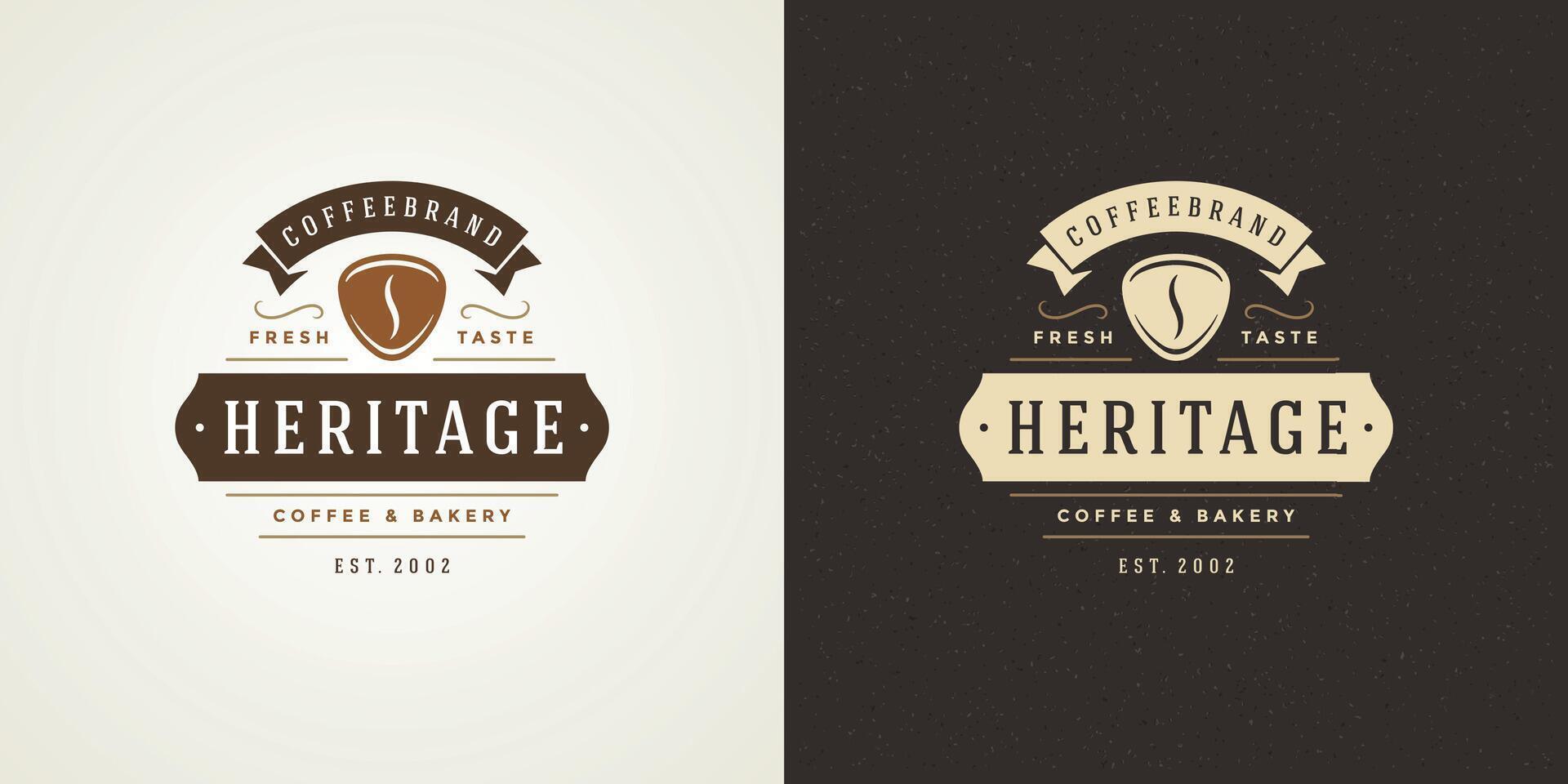 café magasin logo modèle illustration avec haricot silhouette bien pour café badge conception et menu décoration vecteur
