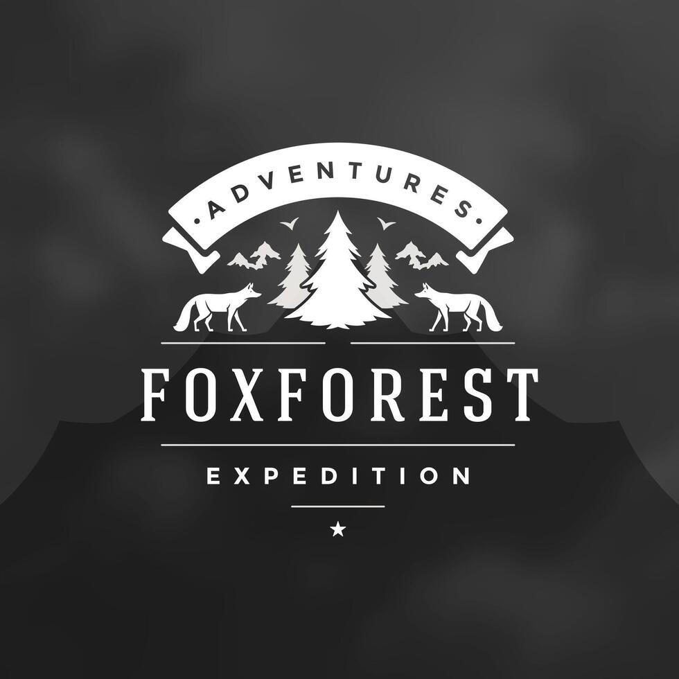 forêt camping logo emblème illustration. vecteur