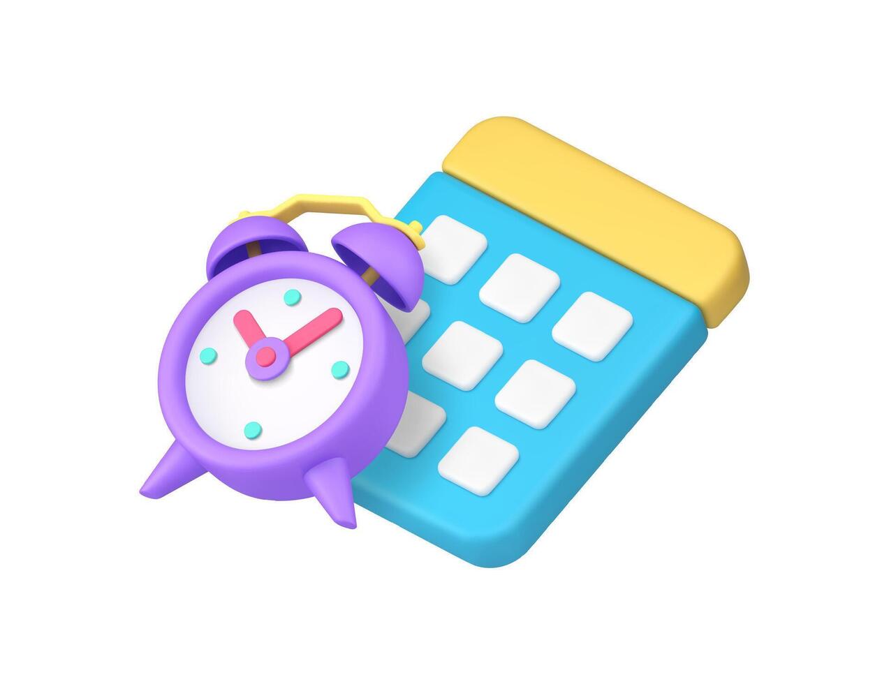 calendrier rappel date limite ordre du jour alarme l'horloge important marque Planification 3d icône réaliste vecteur