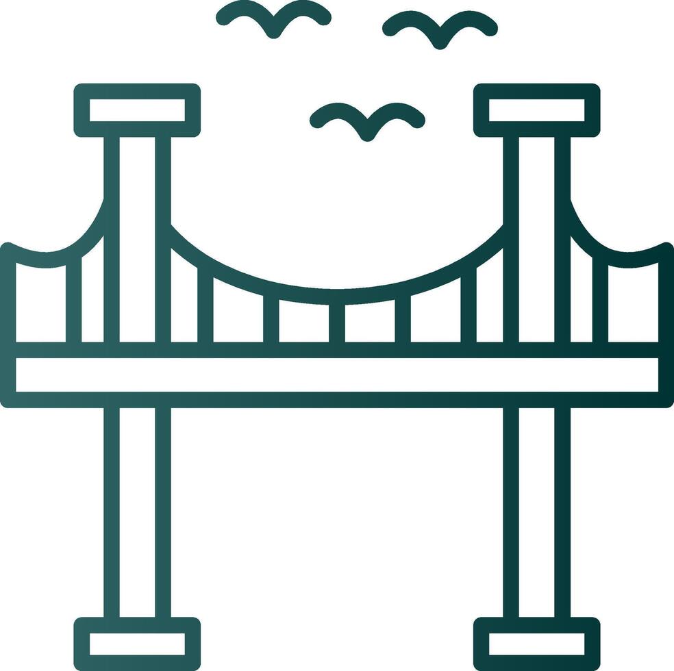 icône de dégradé de ligne de pont vecteur
