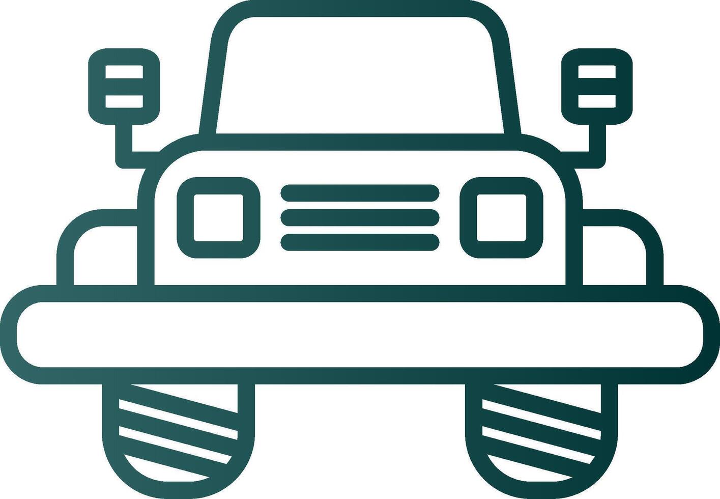 icône de dégradé de ligne jeep vecteur