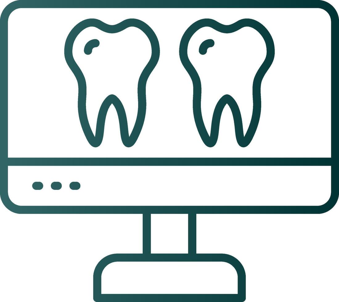 icône de dégradé de ligne de moniteur vecteur