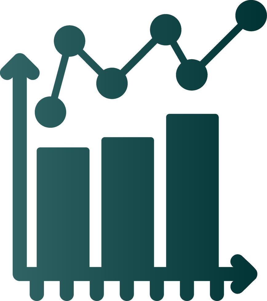 icône de dégradé de glyphe de graphique à barres vecteur