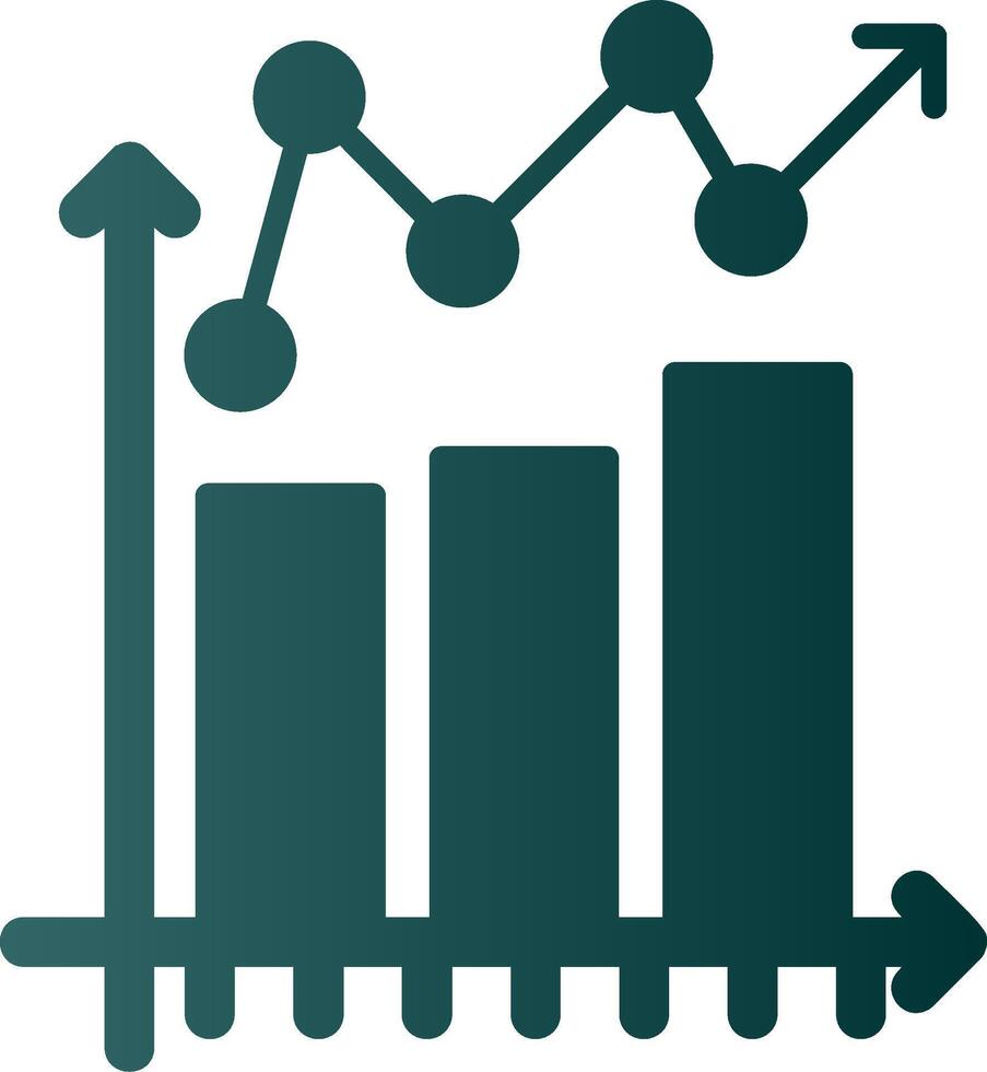 icône de dégradé de glyphe de graphique à barres vecteur