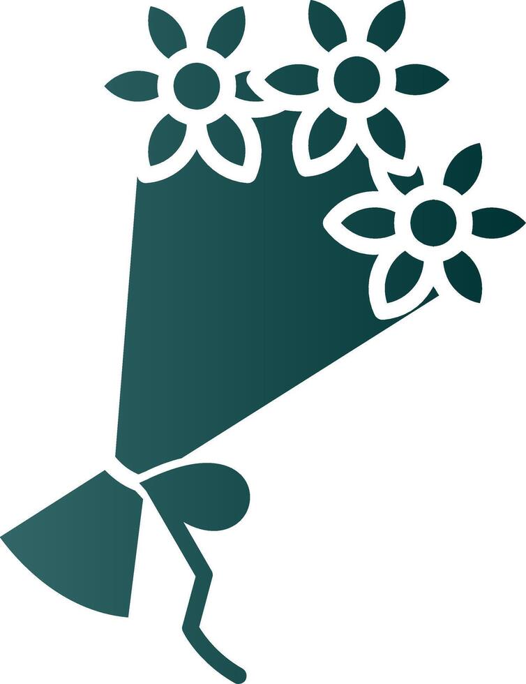 icône de dégradé de glyphe de bouquet de fleurs vecteur