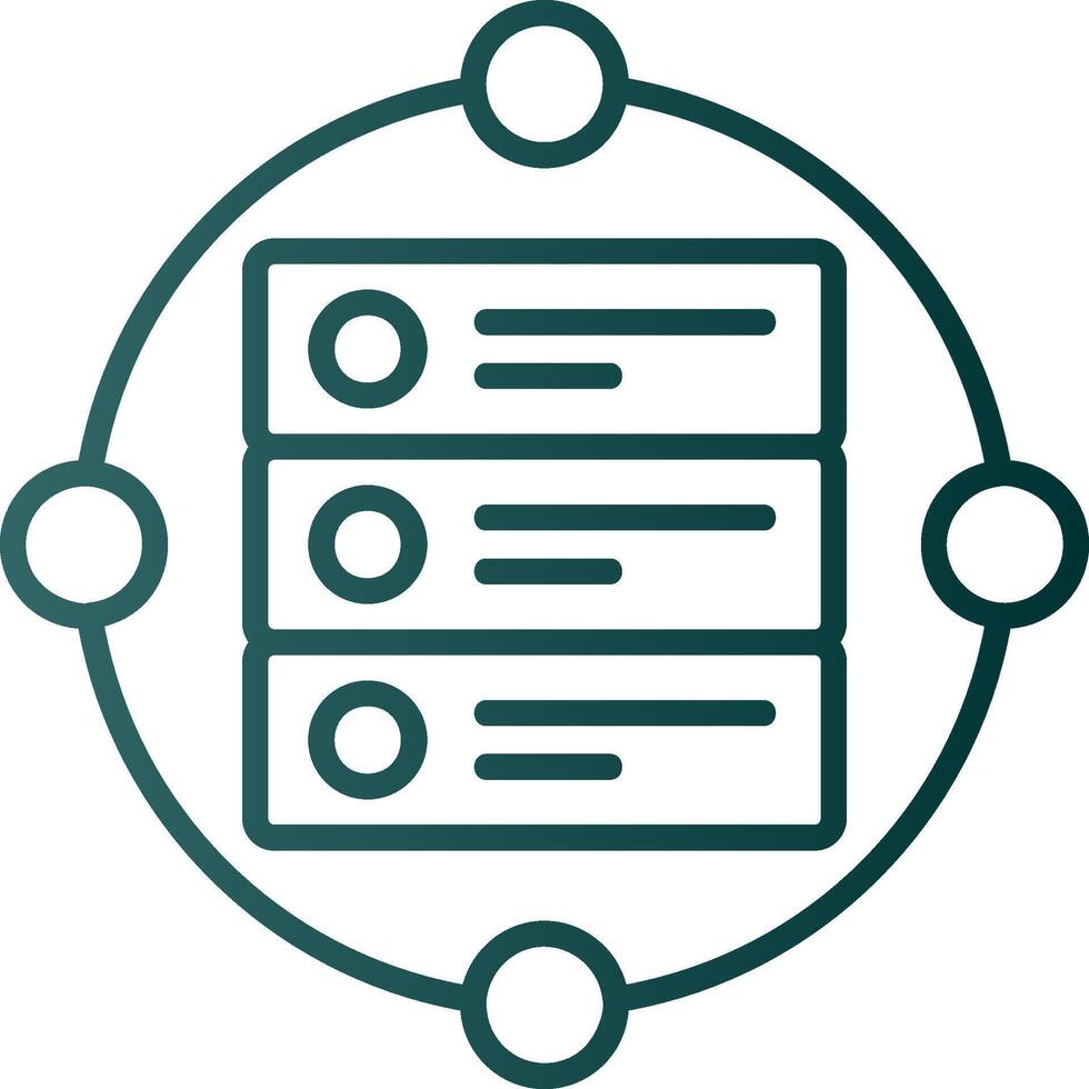 icône de dégradé de ligne de flux de données vecteur
