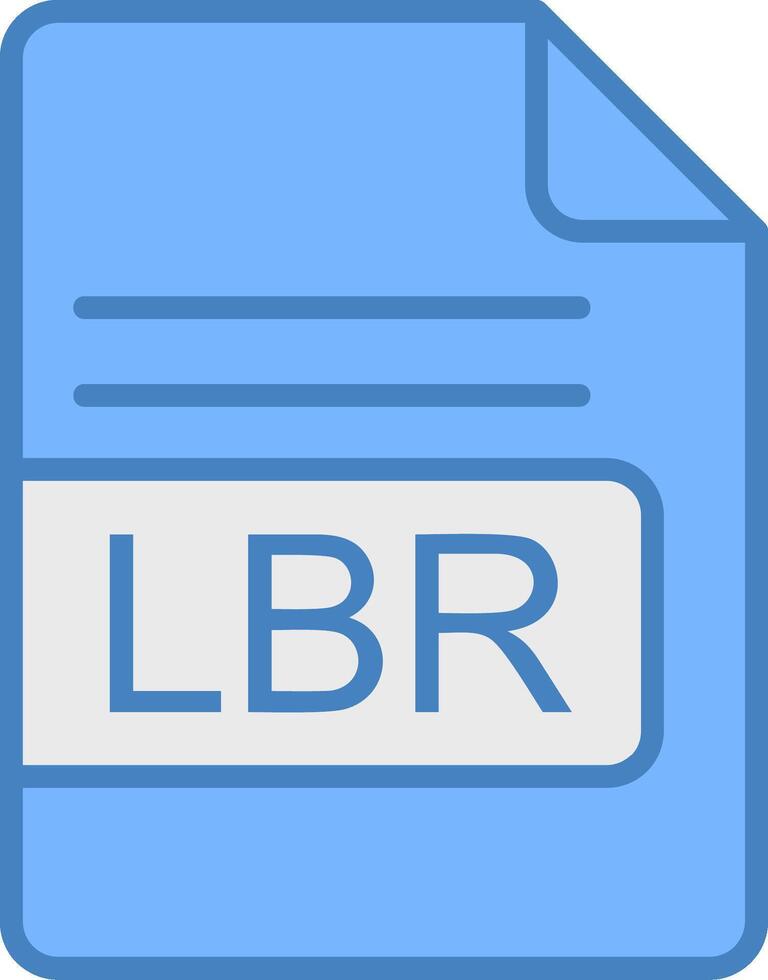 lb fichier format ligne rempli bleu icône vecteur
