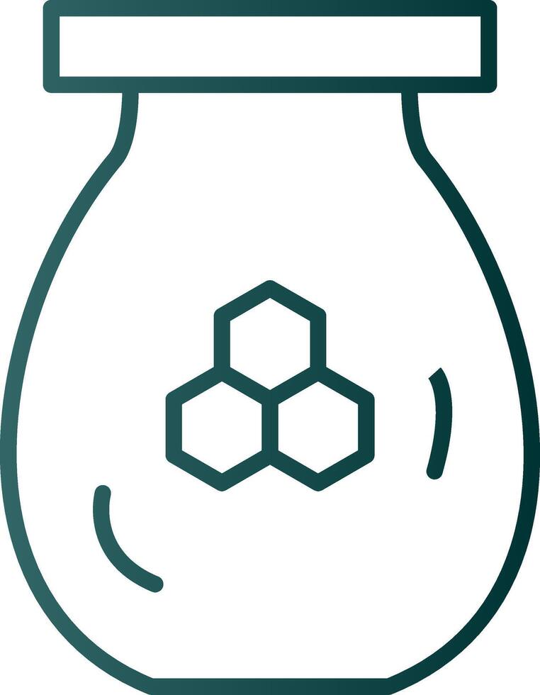 icône de dégradé de ligne de pot de miel vecteur