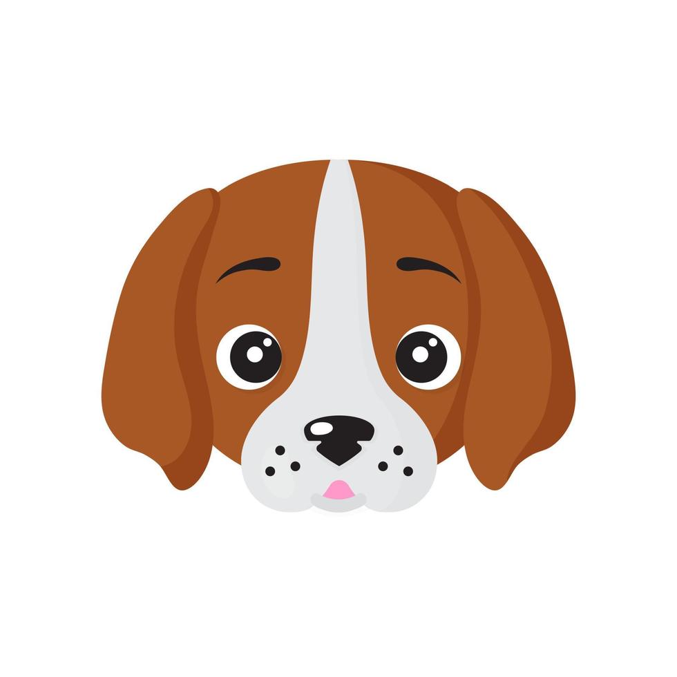 visage de chien de dessin animé de vecteur de race beagle.