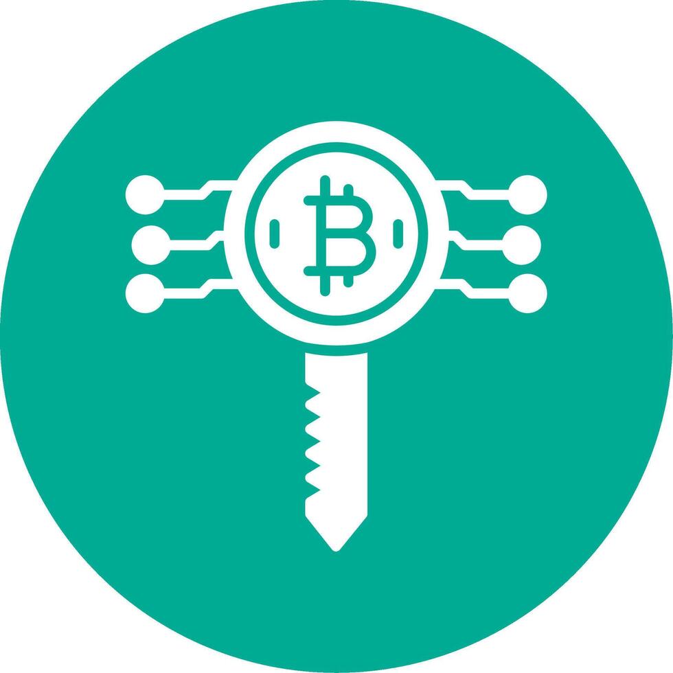 bitcoin clé multi Couleur cercle icône vecteur