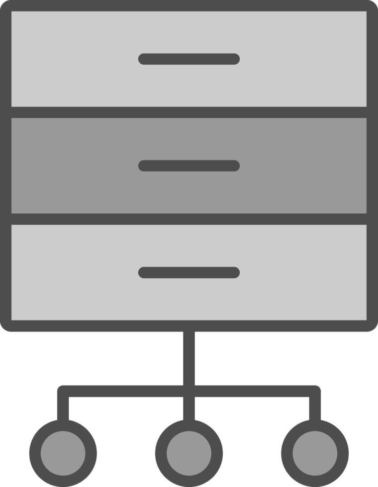 base de données lien ligne rempli niveaux de gris icône conception vecteur