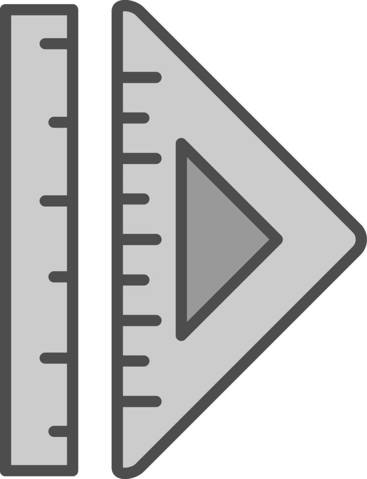 règle ligne rempli niveaux de gris icône conception vecteur