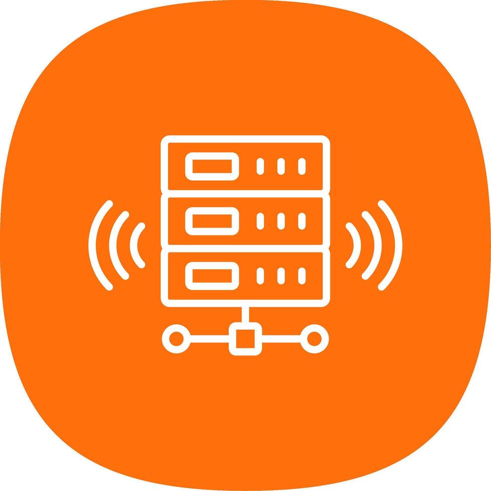 sans fil base de données ligne courbe icône conception vecteur