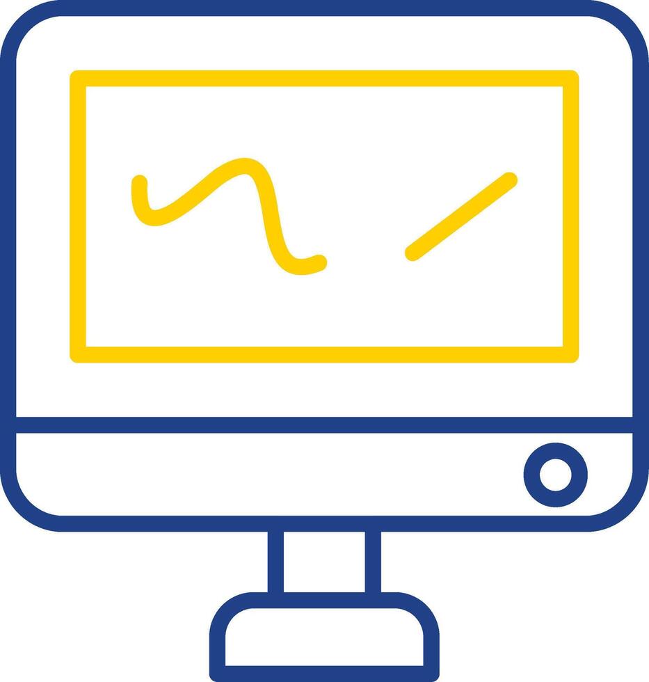 numérique dessin ligne deux Couleur icône conception vecteur