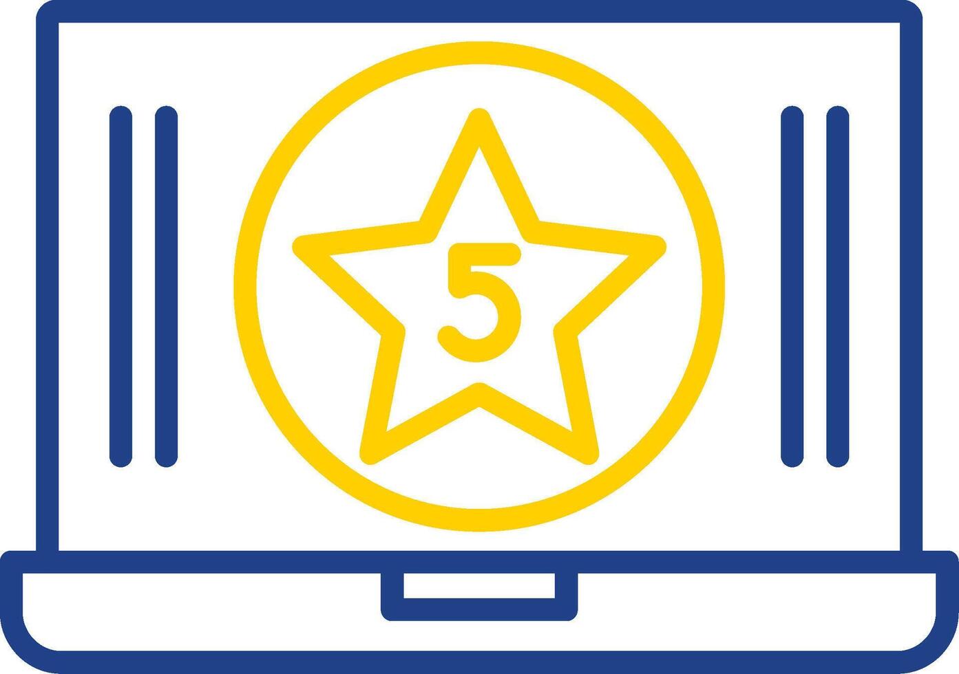 cinq étoile contenu ligne deux Couleur icône conception vecteur